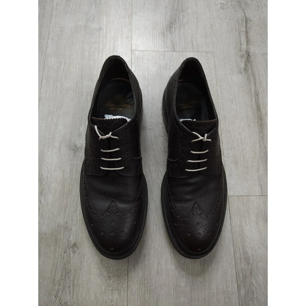 Brooks Brothers Wingtip Leather Lace Up Dress‎ Shoes Mens 10 Made in Italy